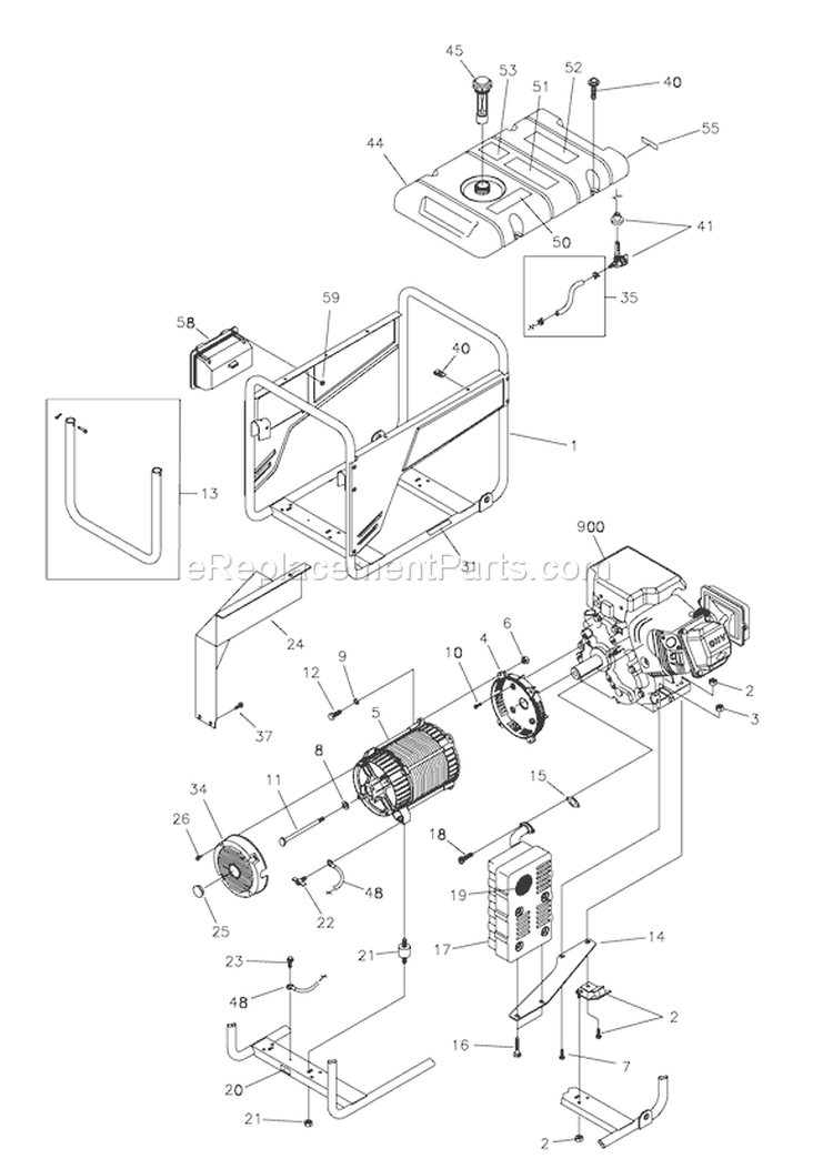 Page C Diagram and Parts List for 030235-2  Briggs and Stratton Generator